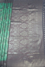 MIMOSA Rama Kanjivaram Art Silk Saree — pallu and zari work detail