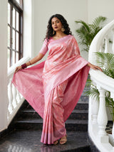 MIMOSA Strawberry Kanjivaram Art Silk Saree — Lower Body Showing Drape and Pleats