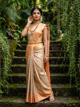 MIMOSA Chikoo Kanjivaram Art Silk Saree — pose 8 styling detail