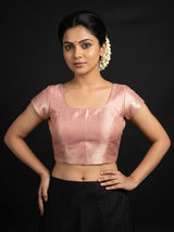 MIMOSA Grey Kanjivaram Art Silk Saree — blouse close-up