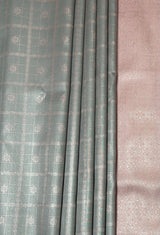 MIMOSA Grey Kanjivaram Art Silk Saree — fleets shot full lifestyle