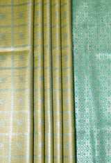 MIMOSA Olive Kanjivaram Art Silk Saree — fleets shot full lifestyle