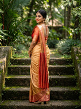 MIMOSA Peach Kanjivaram Art Silk Saree — pose 9 styling detail