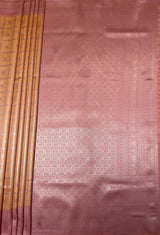 MIMOSA Peach Kanjivaram Art Silk Saree — pallu and zari work detail