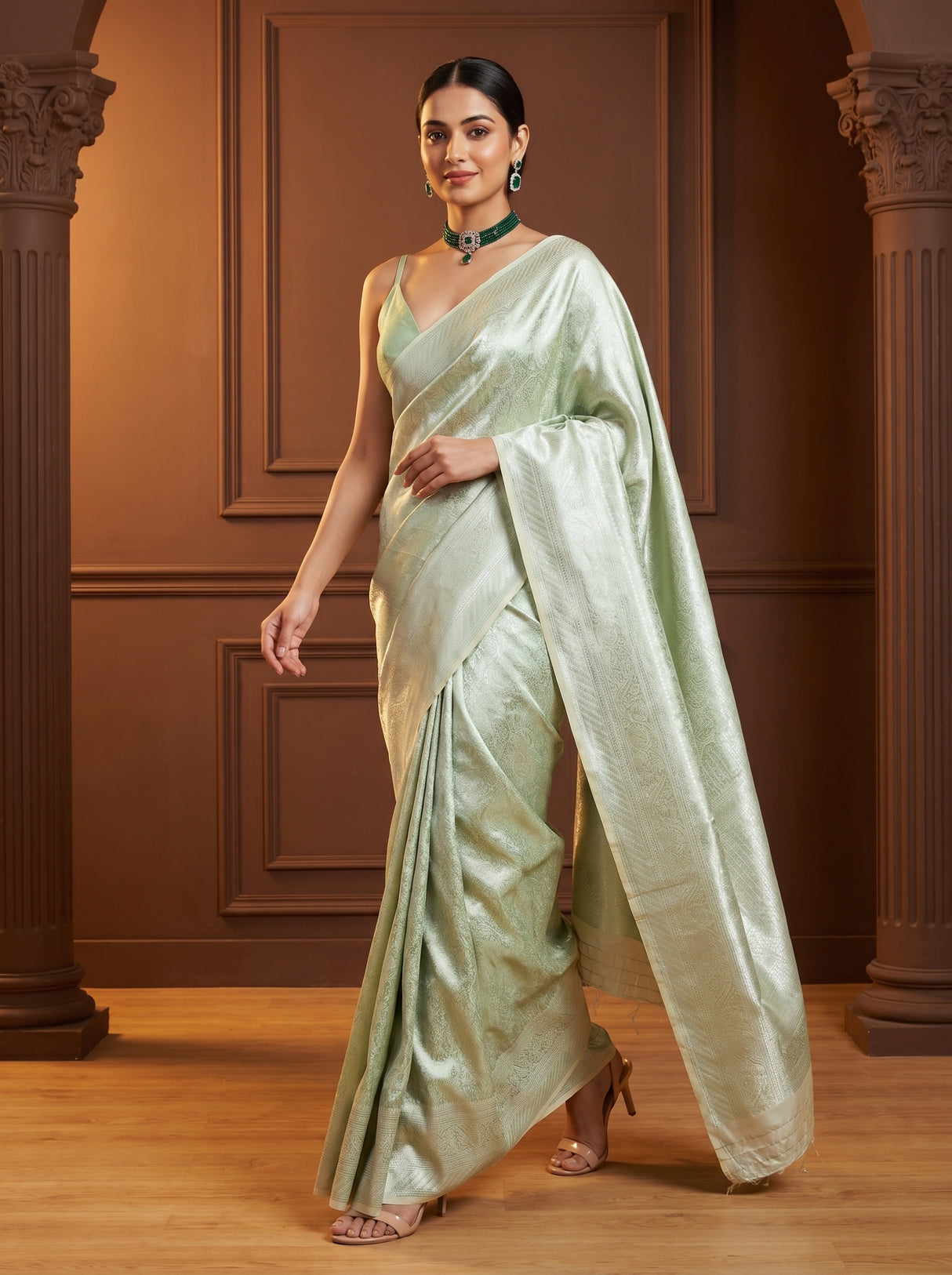 MIMOSA Liril Kanjivaram Art Silk Saree — Blouse View