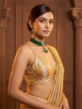 MIMOSA Mustard Kanjivaram Art Silk Saree — pose 10 styling detail