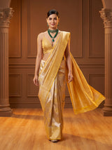MIMOSA Mustard Kanjivaram Art Silk Saree — pose 7 styling detail