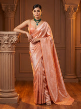 MIMOSA Peach Kanjivaram Art Silk Saree — pose 8 styling detail