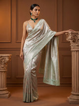 MIMOSA Pink Kanjivaram Art Silk Saree — pose 5 styling detail