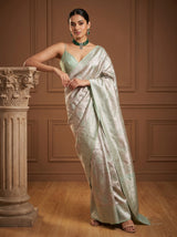 MIMOSA Pink Kanjivaram Art Silk Saree — pose 8 styling detail