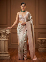 MIMOSA Pista Kanjivaram Art Silk Saree — Full View