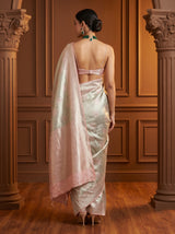 MIMOSA Pista Kanjivaram Art Silk Saree — Close-up of Pallu