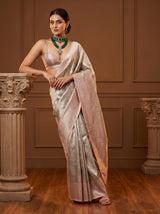 MIMOSA Pista Kanjivaram Art Silk Saree — pose 8 styling detail