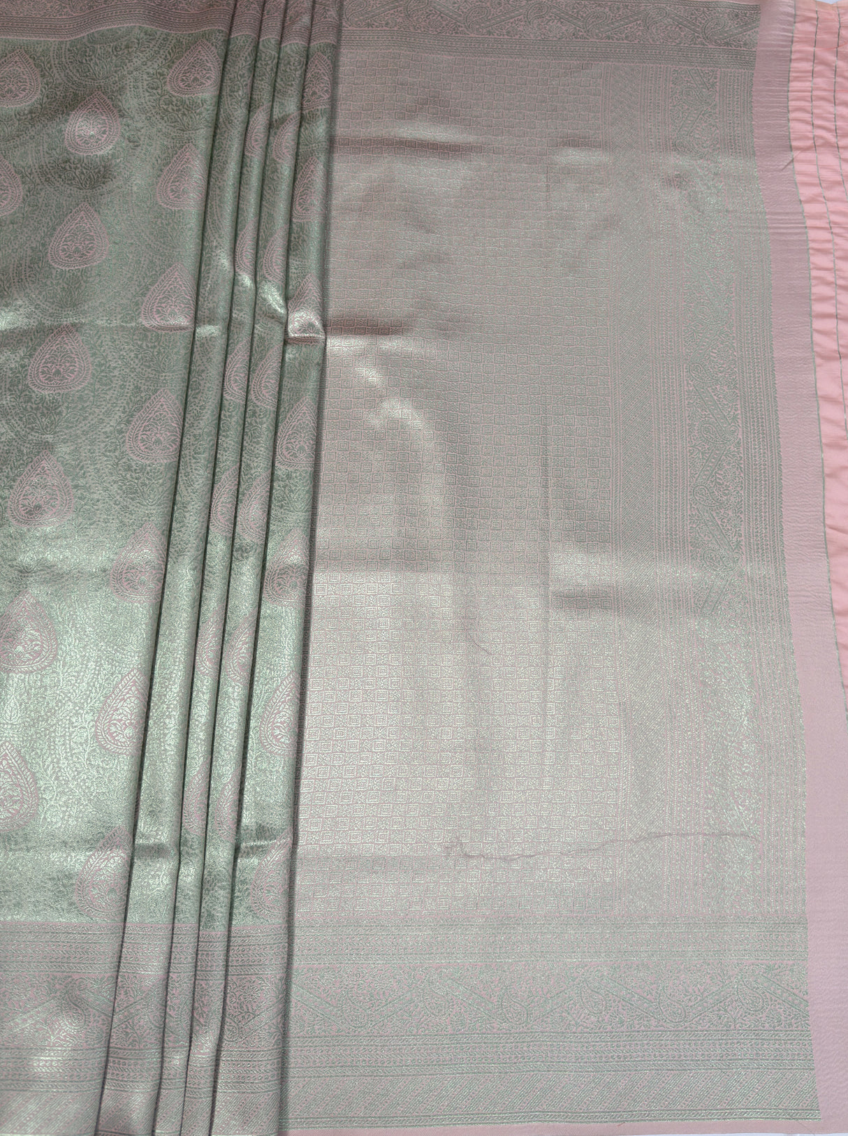 MIMOSA Pista Kanjivaram Art Silk Saree — pallu and zari work detail