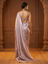 MIMOSA Violet Kanjivaram Art Silk Saree — Close-up of Pallu