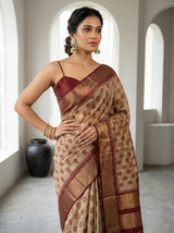MIMOSA Maroon Banarasi Art Silk Saree — pose 10 styling detail