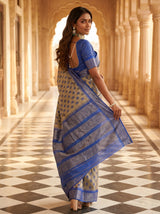 MIMOSA Royal Blue Banarasi Art Silk Saree — pose 9 styling detail