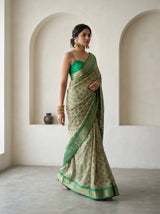 MIMOSA Rama Banarasi Art Silk Saree — pose 7 styling detail