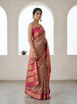 MIMOSA Rani Banarasi Art Silk Saree — Full View on Model