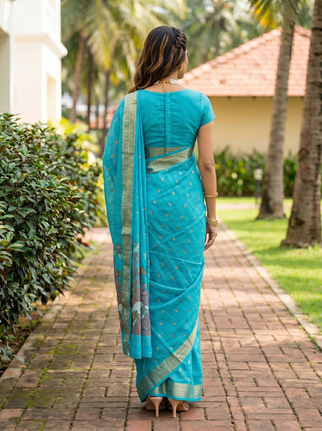 MIMOSA Ananda Banarasi Art Silk Saree — Model closeup