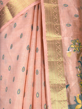 MIMOSA Peach Banarasi Art Silk Saree — fleets shot full lifestyle