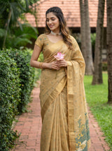 MIMOSA Tussar Banarasi Art Silk Saree — pose 10 styling detail