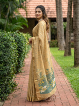 MIMOSA Tussar Banarasi Art Silk Saree — pose 7 styling detail