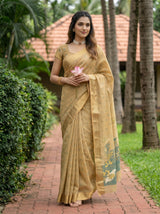 MIMOSA Tussar Banarasi Art Silk Saree — pose 9 styling detail