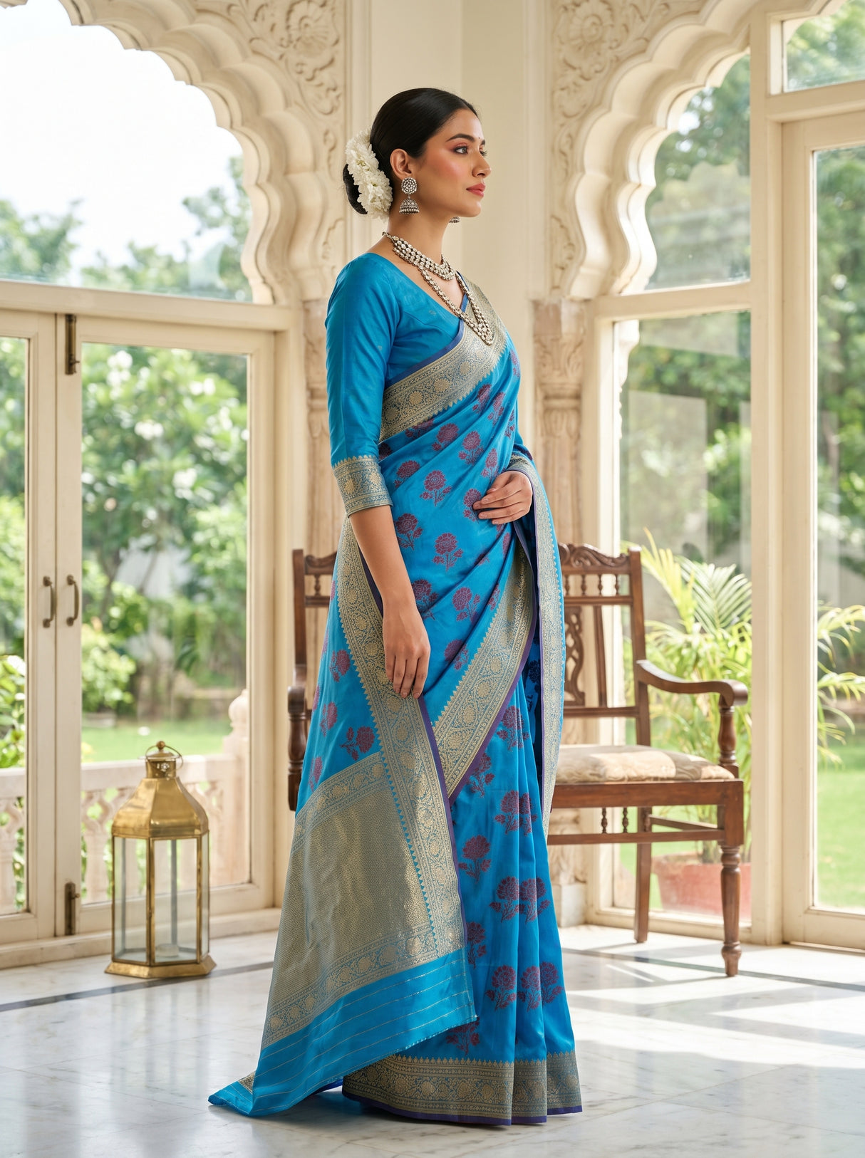 MIMOSA Ananda Banarasi Art Silk Saree — Styled Model View