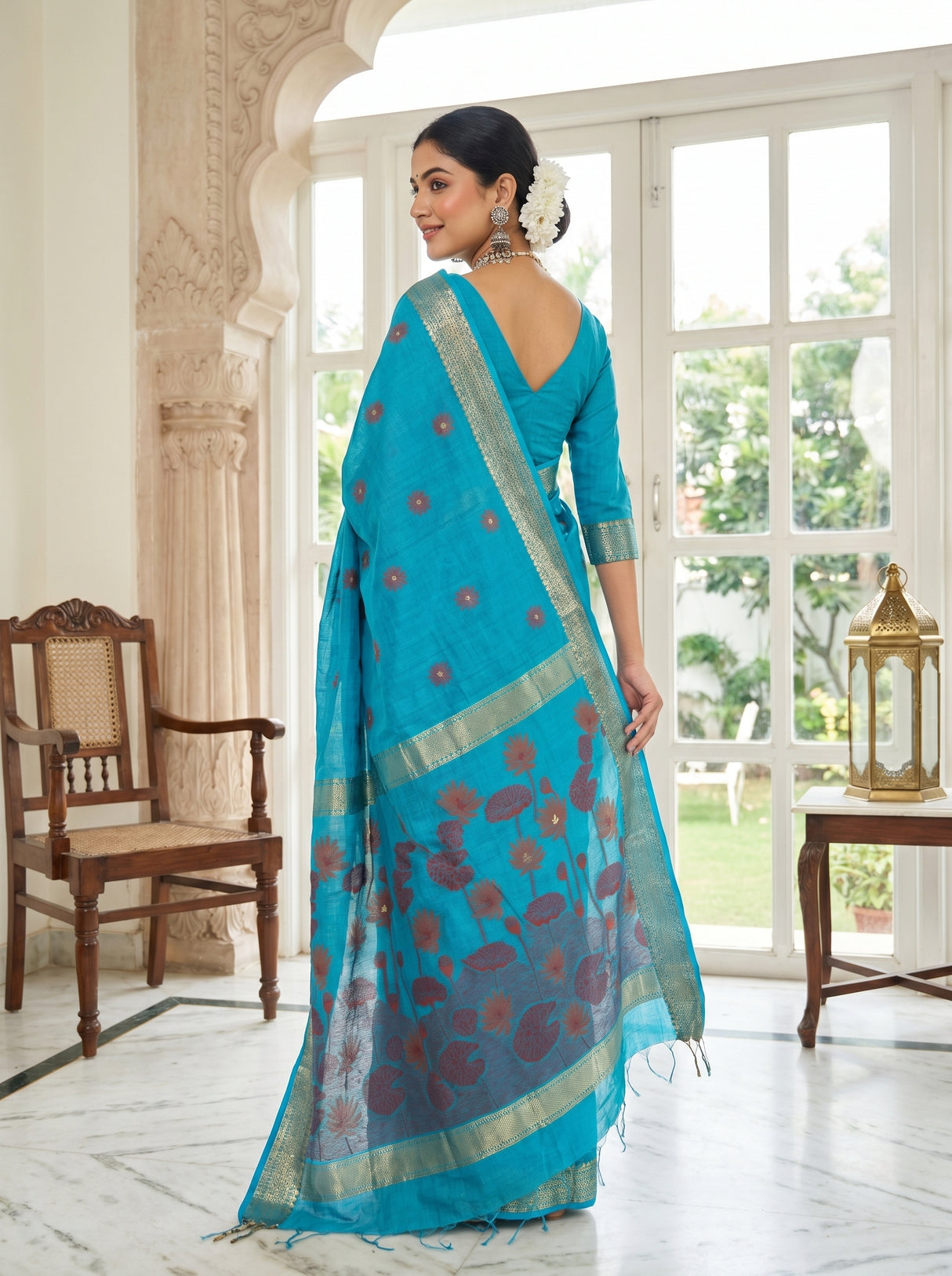 MIMOSA Ananda Banarasi Art Silk Saree — pose 9 styling detail