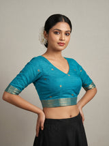 MIMOSA Ananda Banarasi Art Silk Saree — blouse close-up