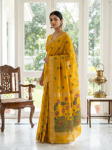 MIMOSA Gold Banarasi Art Silk Saree — pose 5 styling detail