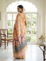 MIMOSA Peach Banarasi Art Silk Saree — pose 9 styling detail