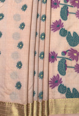 MIMOSA Peach Banarasi Art Silk Saree — fleets shot full lifestyle