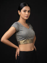 MIMOSA Ananda Banarasi Art Silk Saree — blouse close-up