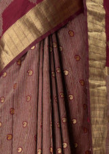 MIMOSA Maroon Banarasi Art Silk Saree — fleets shot full lifestyle