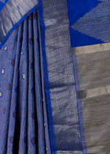 MIMOSA Royal Blue Banarasi Art Silk Saree — fleets shot full lifestyle