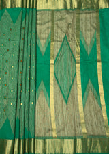 MIMOSA Rama Banarasi Art Silk Saree — pallu and zari work detail