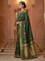 MIMOSA Green Banarasi Art Silk Saree — Blouse Piece Detail