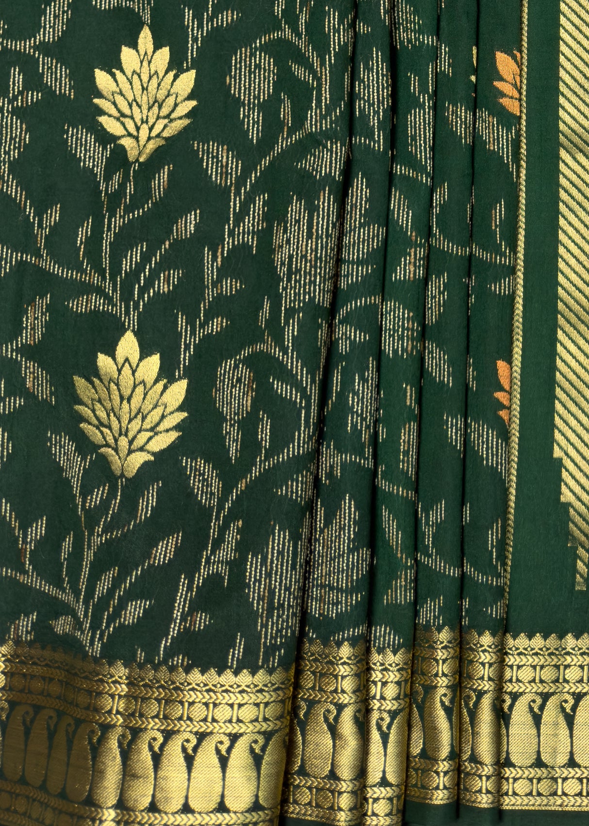 MIMOSA Green Banarasi Art Silk Saree — fleets shot full lifestyle