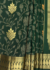 MIMOSA Green Banarasi Art Silk Saree — fleets shot full lifestyle
