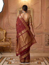 MIMOSA Maroon Banarasi Art Silk Saree — Blouse Piece Detail