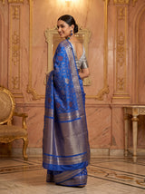 MIMOSA Royal Blue Banarasi Art Silk Saree — pose 9 styling detail