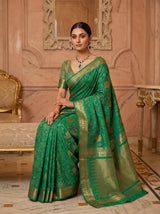 MIMOSA Rama Banarasi Art Silk Saree — pose 8 styling detail