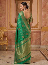 MIMOSA Rama Banarasi Art Silk Saree — pose 9 styling detail