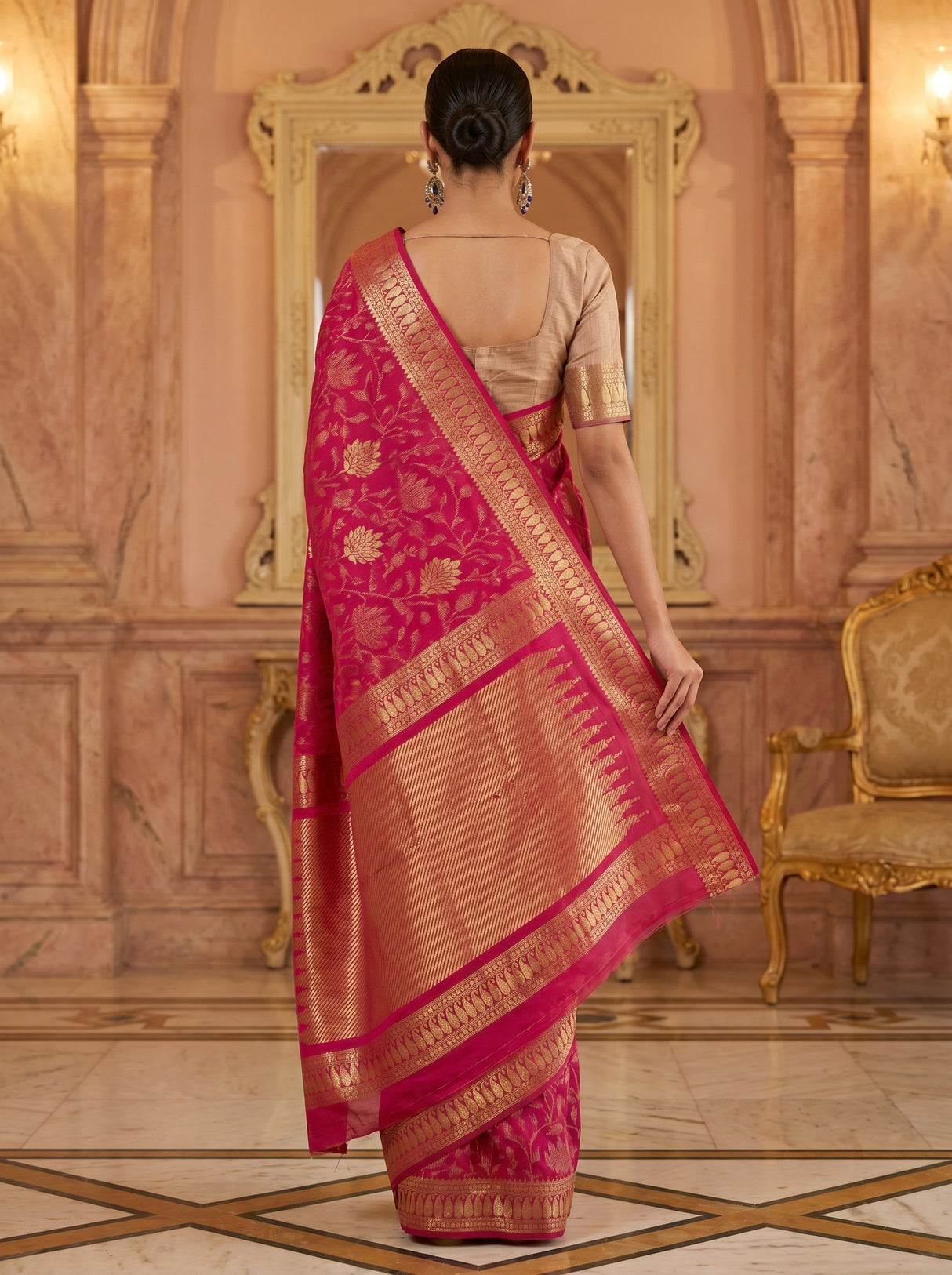 MIMOSA Rani Banarasi Art Silk Saree — Blouse Piece Detail