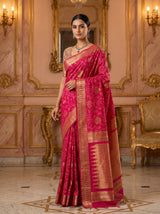 MIMOSA Rani Banarasi Art Silk Saree — pose 5 styling detail