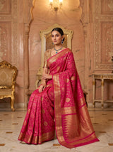 MIMOSA Rani Banarasi Art Silk Saree — pose 8 styling detail