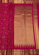 MIMOSA Rani Banarasi Art Silk Saree — pallu and zari work detail