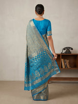 MIMOSA Ananda Banarasi Art Silk Saree — Blouse fabric detail